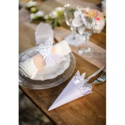 Cornet A Dragees Papillon X 10 Pi Ces