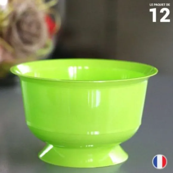 Coupe Dessert Plastique R Utilisable Vert Anis X 12 Pi Ces