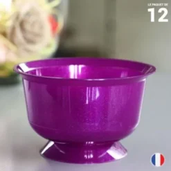 Coupe Dessert Plastique R Utilisable Violet X 12 Pi Ces
