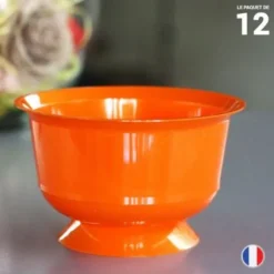Coupe Dessert Plastique R Utilisable Orange X 12 Pi Ces