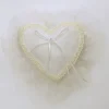 Coussin Coeur Porte Alliance Ecru
