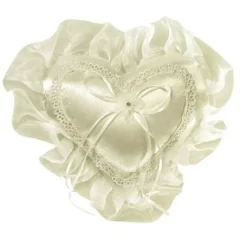 Coussin Coeur Porte Alliance Ecru