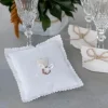 Coussin D'Alliance En Coton Avec Coeur Blanc