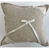 Coussin Porte Alliance En Jute Dentelle