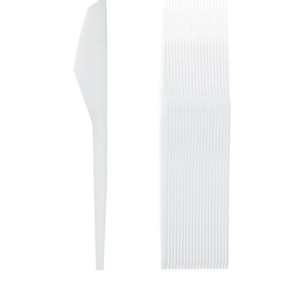 Couteau Plastique R Utilisable Blanc X 100 Pi Ces
