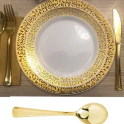 Cuill Re Caf Plastique En Or Inox X 30 Pi Ces