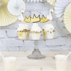 Cupcake Wrappers Baby Swan Jaune Pastel X6Pcs