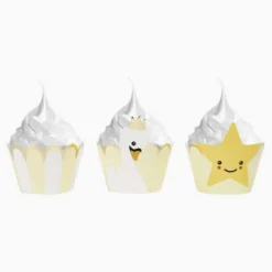 Cupcake Wrappers Baby Swan Jaune Pastel X6Pcs