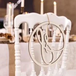 D Coration Couronne De Chaise Mariage Mr & Mme En Bois 40 Cm