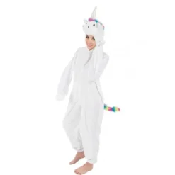 D Guisement Adulte Peluche Licorne Blanche 11/13 Ans