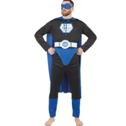 D Guisement Homme Super Mari Bleu Noir L/Xl