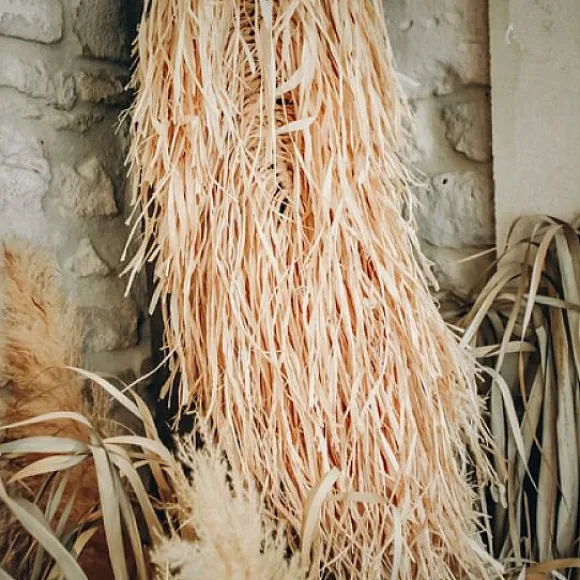 Déco Feuille De Raphia Naturel