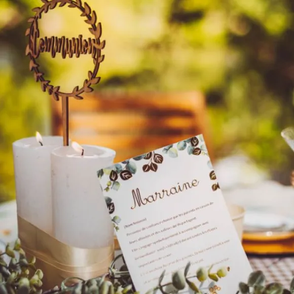 Deco Centre De Table Communion Bois