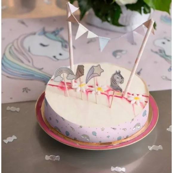 Deco Gateau Licorne X 6 Pi Ces