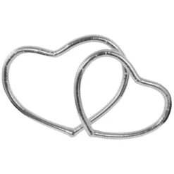 Deco Voiture Mariage 2 Coeurs Argent