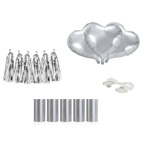 Decoration Mariage Voiture Coeur Argent