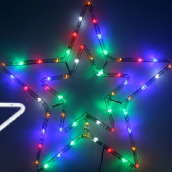 Double Toile Lumineuse De Noel Multicolore