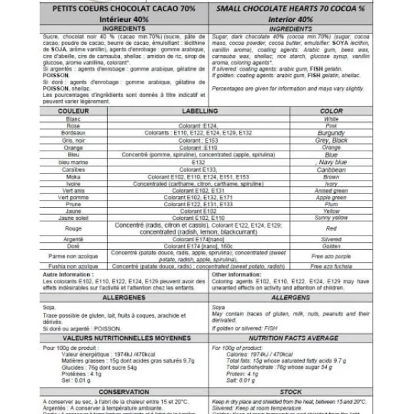 Drag Es Coeur Chocolat Bordeaux 500 Gr