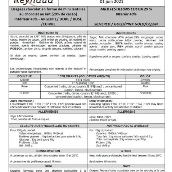 Dragees Au Chocolat Confetti Rose Gold