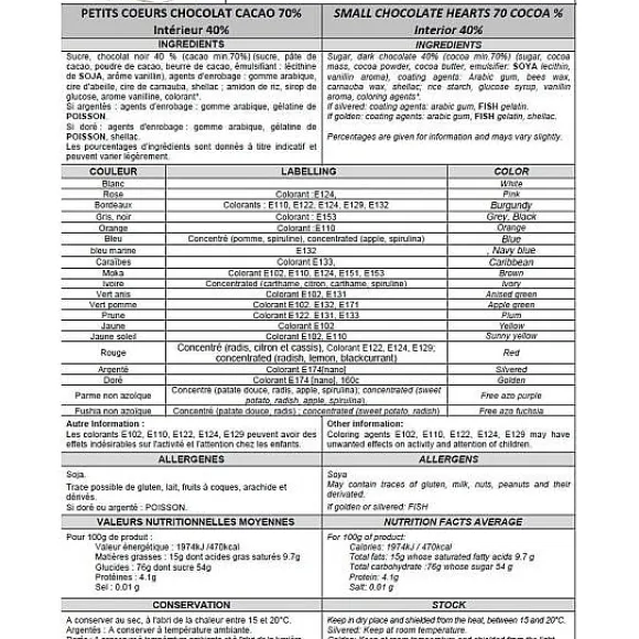 Dragees Coeur Chocolat Bleu Marine