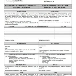 Dragees Coeur D'Amande Piment X 500Gr