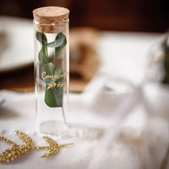 Eprouvette A Dragees Communion En Verre 10Cm