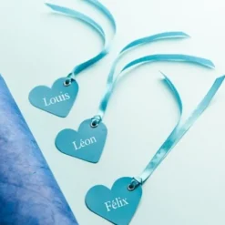 Etiquette Coeur Turquoise X 12 Pi Ces