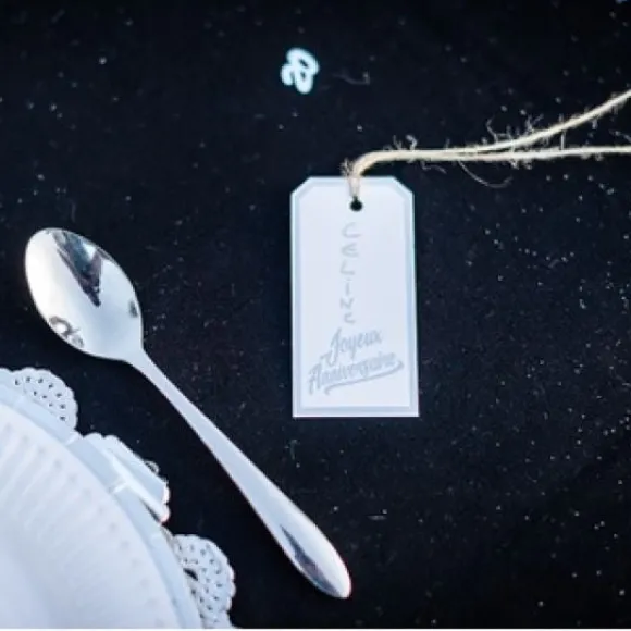 Etiquette Joyeux Anniversaire Argent X 12 Pi Ces