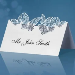 Etiquette Marque Place Avec Petits Papillons X10 Pi Ces