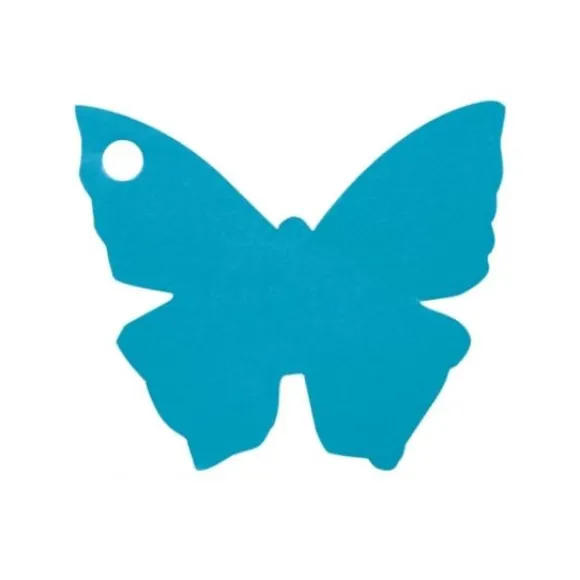 Etiquette Marque Place Papillon Turquoise X10 Pi Ces