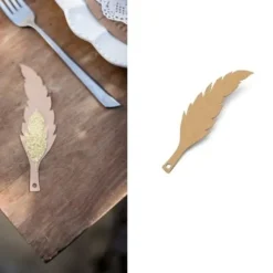 Etiquette Plume Boho Kraft X 10 Pi Ces