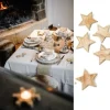 Etoile En Bois Cerusee Pour Deco De Table X 5 Pi Ces
