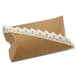 Etui A Dragees Kraft Avec Dentelle X 10 Pi Ces