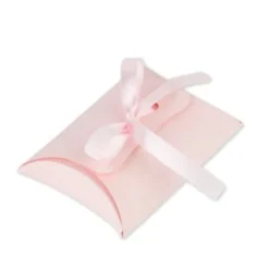 Etui A Dragees Rose Avec Ruban Satin Rose X 10