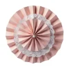 Eventail Dentelle Double Rose 26Cm