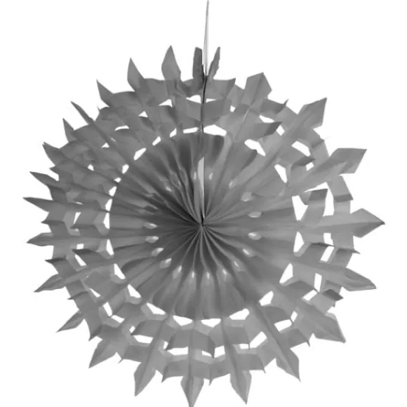 Eventail Dentelle Gris 20Cm X 2 Pi Ces