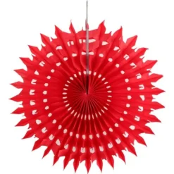 Eventail Dentelle Rouge 20Cm X 2 Pi Ces