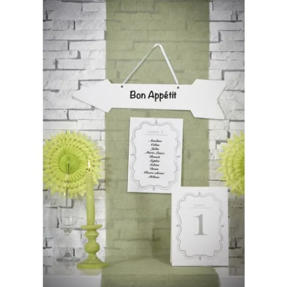 Eventail Dentelle Vert Anis 20Cm X 2 Pi Ces