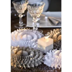 Eventail Dentelle Vert Anis 20Cm X 2 Pi Ces