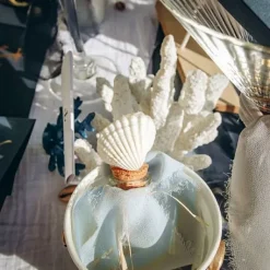 Fiole En Verre Avec Coquillage Blanc