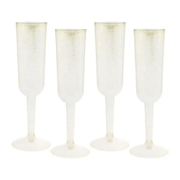 Fl Te Champagne Plastique Paillet Or X 4