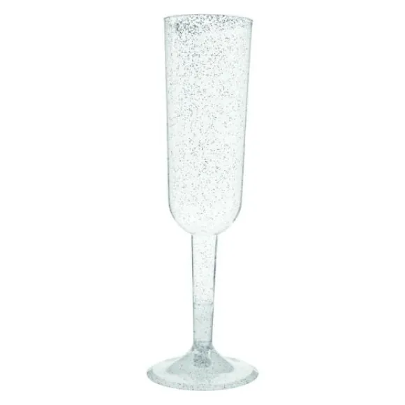Fl Te Champagne Plastique Paillet Argent X 4