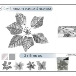 Fleur Papillon Blanc Suspendre Pour Sapin De Noel