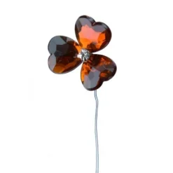 Fleur Tige Avec Coeur Cristal X 6 Pi Ces