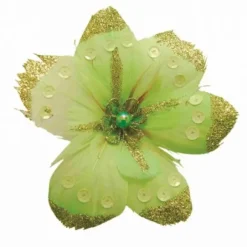 Fleurs Plumes Avec Paillettes Sur Pince X 4 Pi Ces