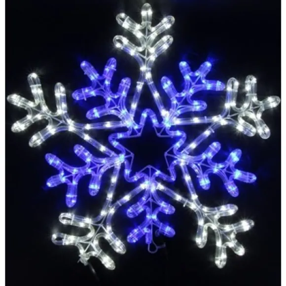 Flocon De Neige Lumineux Bicolore Bleu Blanc