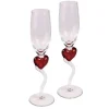 Flute A Champagne Mariage Avec Coeur Rouge X 2 Pi Ces
