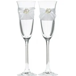 Flute A Champagne Mariage Double Coeurs Dor S X 2 Pi Ces