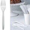 Fourchettes Plastique R Utilisable Blanc X 100 Pi Ces