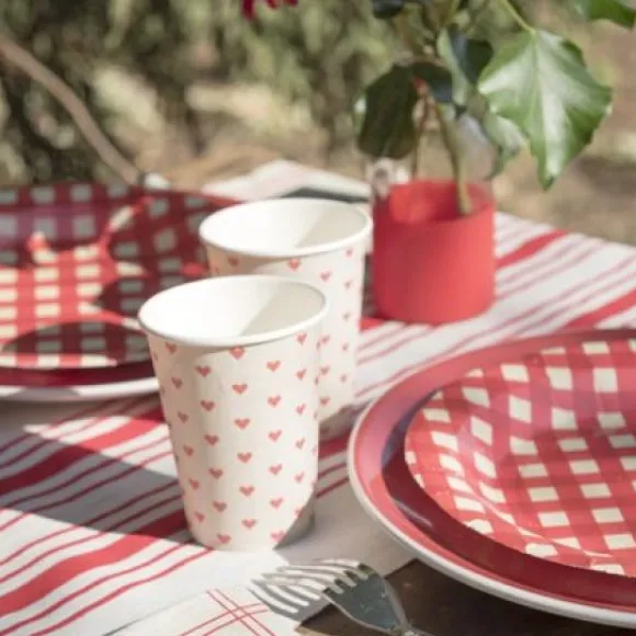 Gobelet En Carton Avec Coeur Rouge X 10 Pi Ces